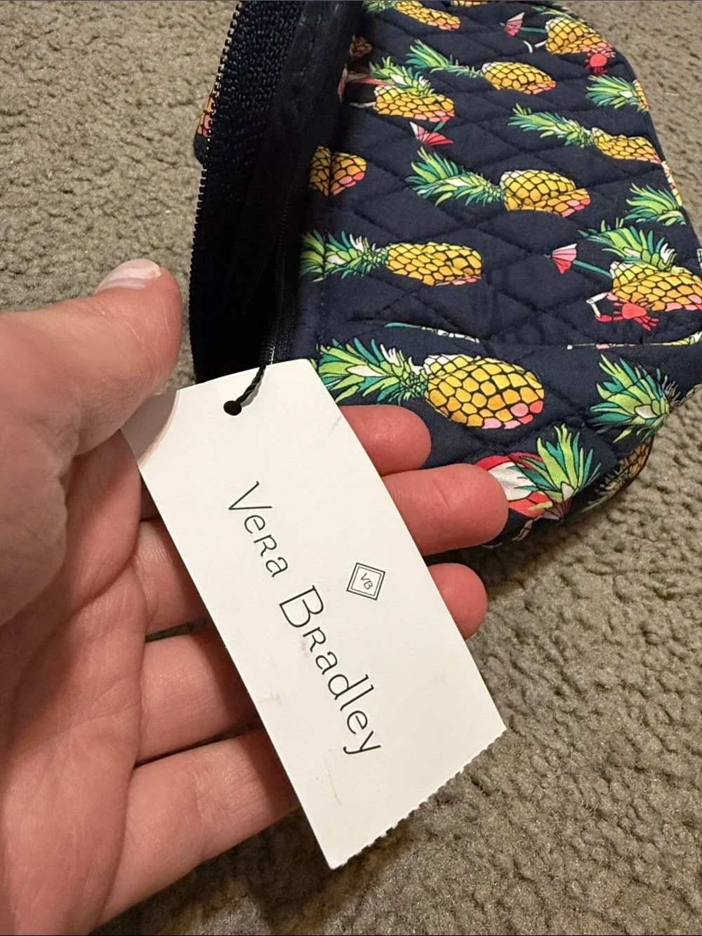Vera Bradley cosmetic bag Pineapple Print- Brand New